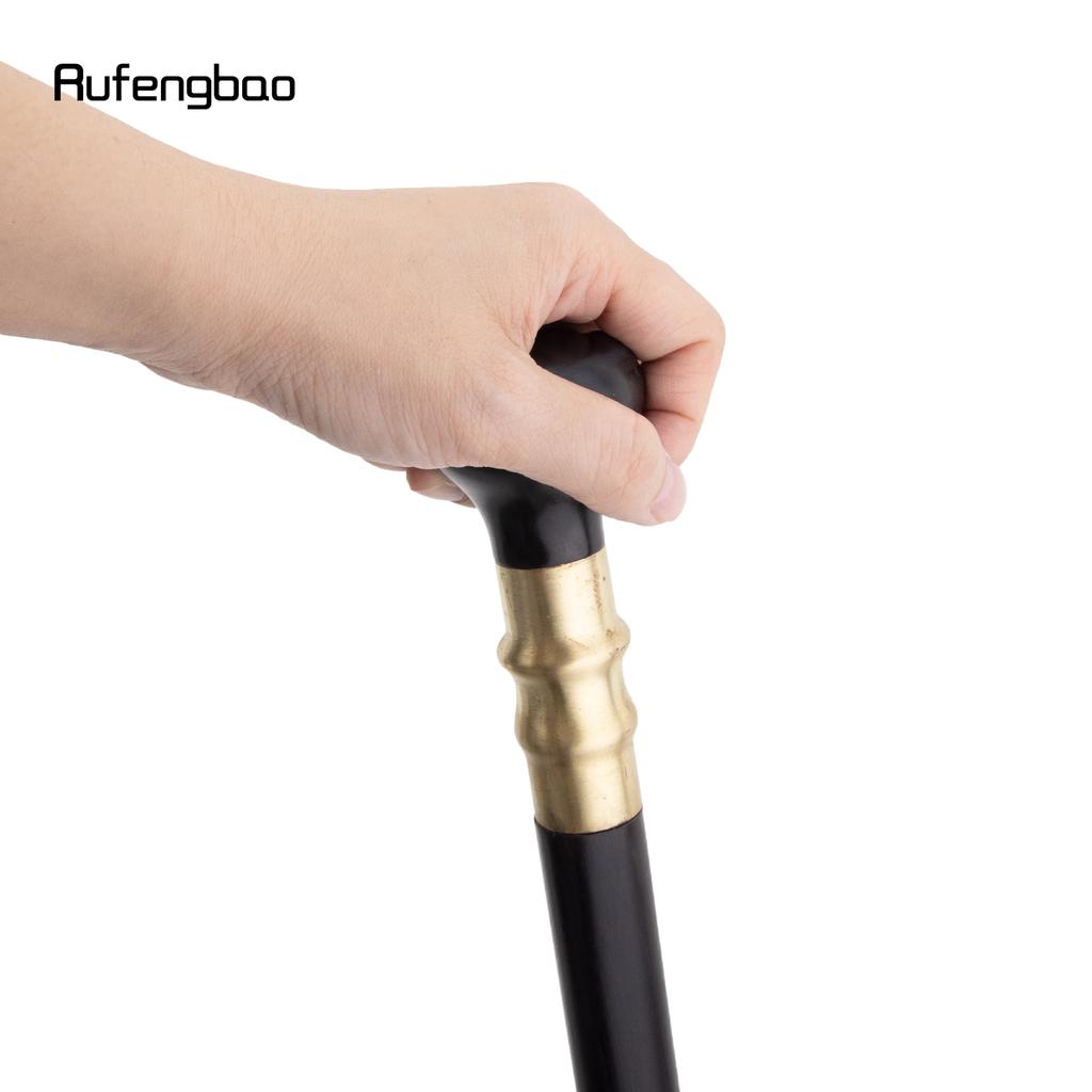 Black Wooden Traditional Single Joint Walking Stick Decorative Cospaly Party Wood Walking Cane Halloween Mace Wand Crosier 90cm