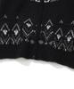 Knitted Bulky Wool Diamond Zip-Up Black