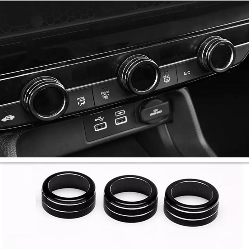 For Honda Civic   Air Condition Knob Button Ring Cover Black Decor