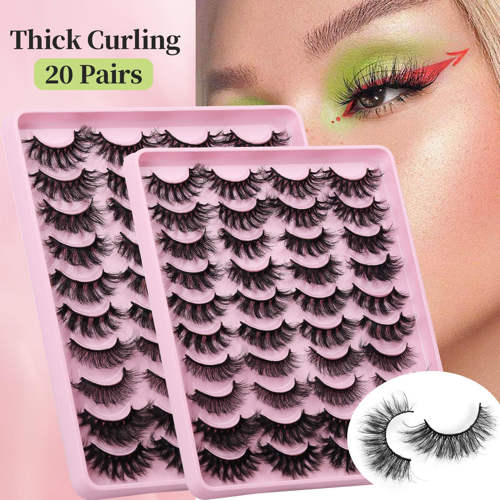 

Latin America 20 Mixed Mink Simulation False Eyelashes Fried Hair Thick Curled Eyelashes