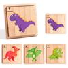 Montessori Kreskówka Drewniana Puzzle 3D Zwierzę Ruch Drogowy Układanka Zabawki Dla Dzieci Wczesna Nauka Edukacyjna Poznawcza Gra Prezenty Dla Dzieci