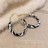 Leopard Print Leather Earrings Femininity Exaggerated Personality Earrings Autumn and Winter Versatile Earrings