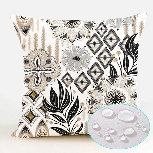 Polyester Waterproof Pillow Cover With Floral Pattern For Living Room Decor