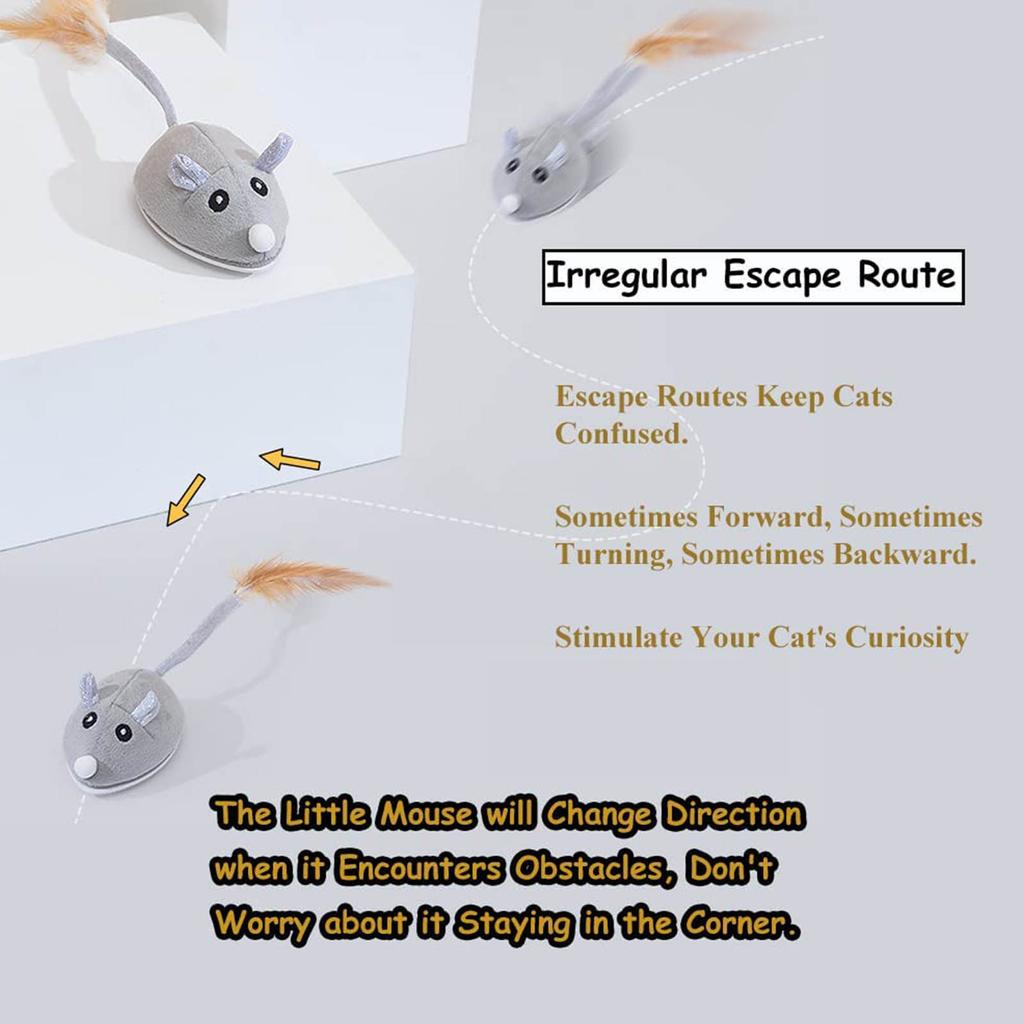 Electronic Mouse for Cat Toy Random Motion Mice USB Charging Funny Chasing Electric Animal Kitten Interactive Toys