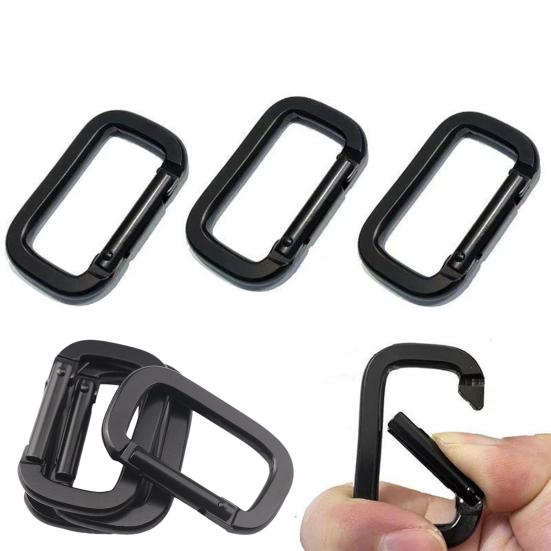 10 Peças Mosquetões de Camping Fechos de Caminhada Fivelas Resistentes Compactos Portáteis Multifuncionais Chaveiro Pesado Mosquetões Quadrados de Metal