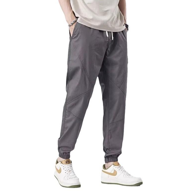 Chaolun cloth men's thin tied tote pants splicing high-quality casual pants men's versatile sports nine-point pants