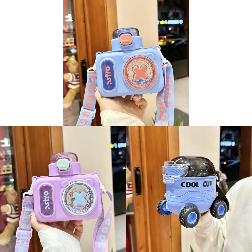 Kids Camera Water Bottle With High Temperature Resistant Plastic And Cute Cartoon Design For Outdoor Play And School