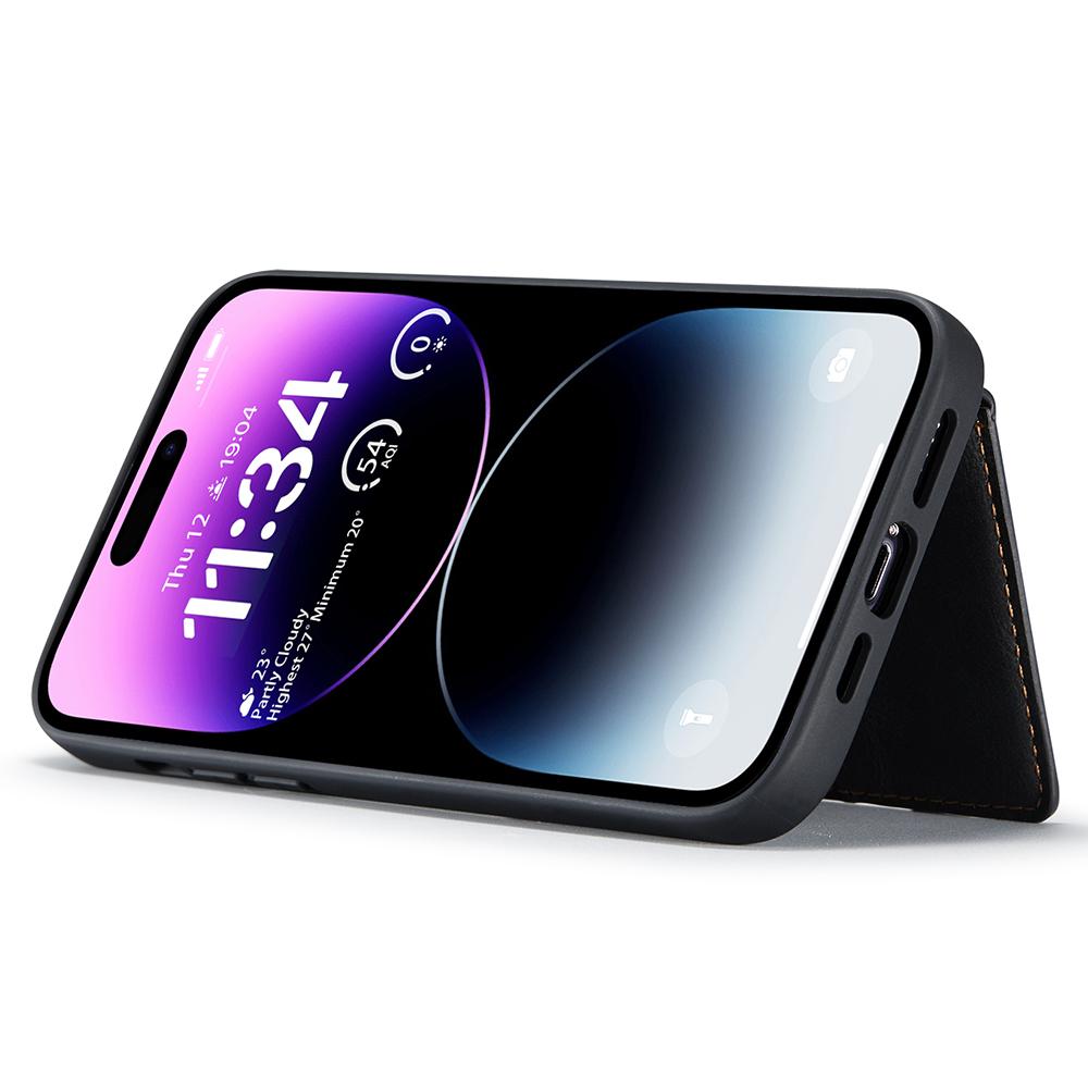 For iPhone 14 Pro Case Leather+TPU Phone Cover Magnetic Detachable with Card Holder Pocket