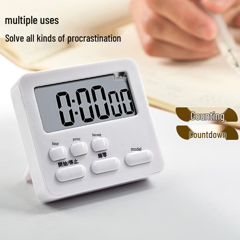 Customizable Kitchen Timer and Alarm Clock with Labeling Option for Students and Silent Mode