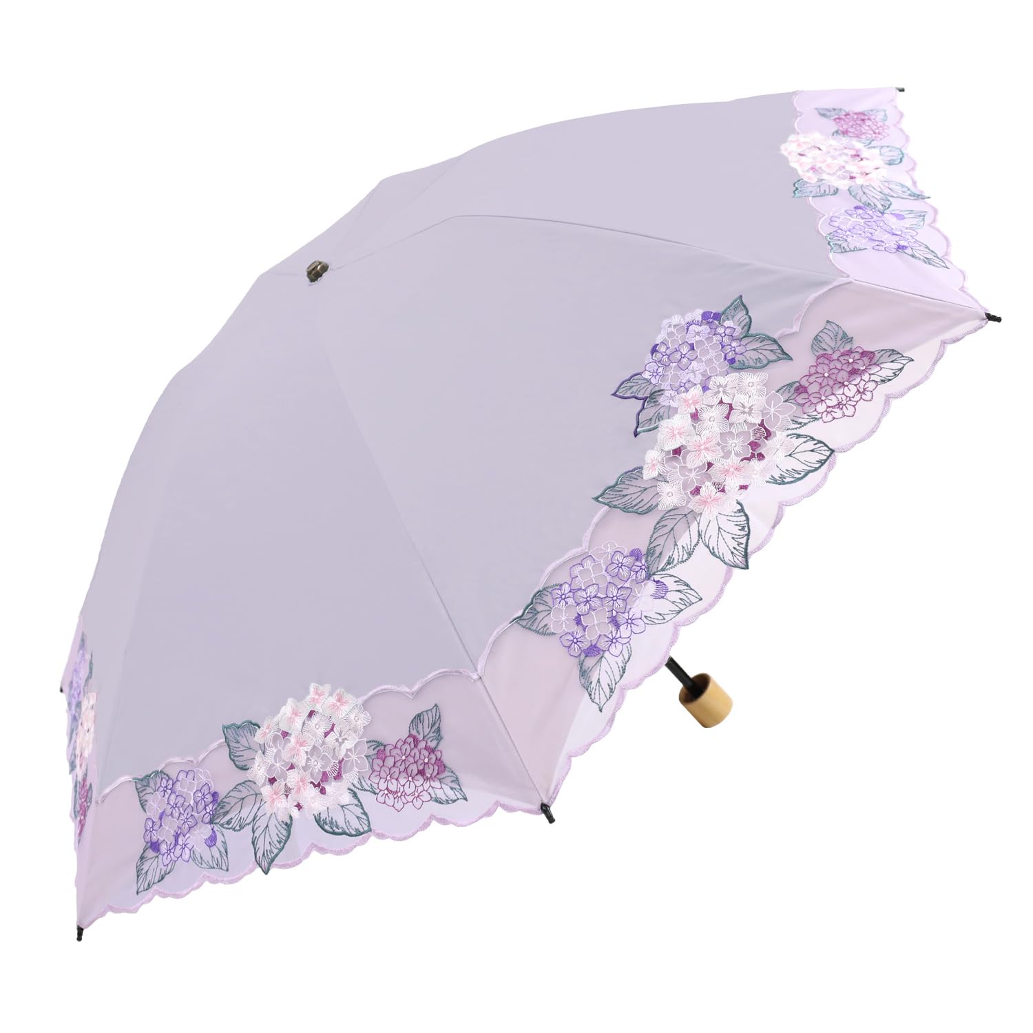 

Шинуазри Современный Складной Зонт от Солнца для 1-й Степени Легкой УФ-Защиты, Подходит для Солнца и Вышивки Ришелье Гортензиями, Женский, Блокирующий, Защитный, от Дождя,