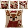 45cm Grau Rot Weihnachtskissenbezug 4PCS Cartoon Weihnachtsmann Schneemann Elch Sofakissenbezug Heim Bett Auto Deko Frohe
