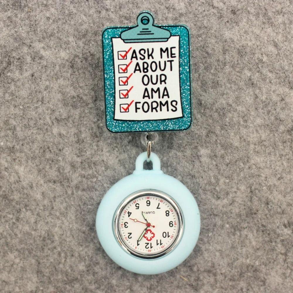 Orologi da Tasca da Infermiera Carini Porta Badge da Medico a Cartone Animato Spilla Orologio Retrattile Divertente Regalo