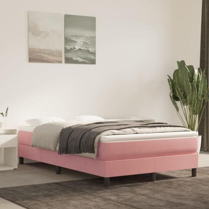 347773 vidaXL Pocket Spring Bed Mattress Pink 120x200 Cm Thickness 20 Cm Velvet