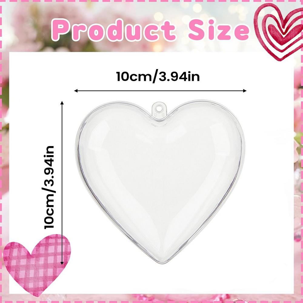 

10 Pieces Heart Shaped Boxes Valentine Fillable Organizer Small Candies Jar Boxes for Wedding New Year Birthday Cards Ribbons S чистый