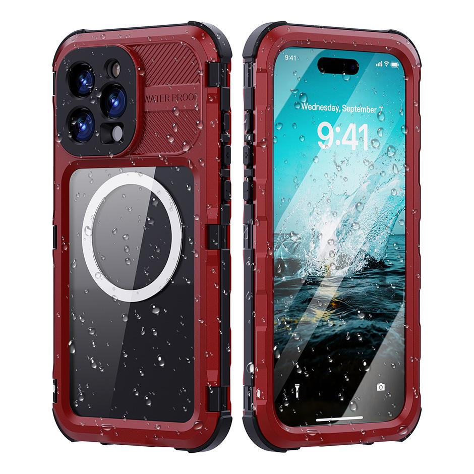 Waterproof Shockproof Magnetic Case for iPhone 16 Pro Max iPhone 16 Pro Max красный
