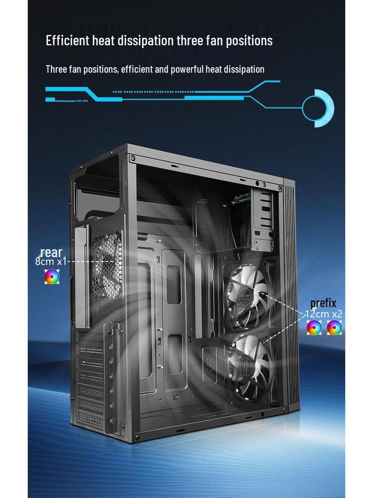 Komputer stacjonarny typu tower do biura domowego dla płyt głównych ATX/Mini-ITX/mATX