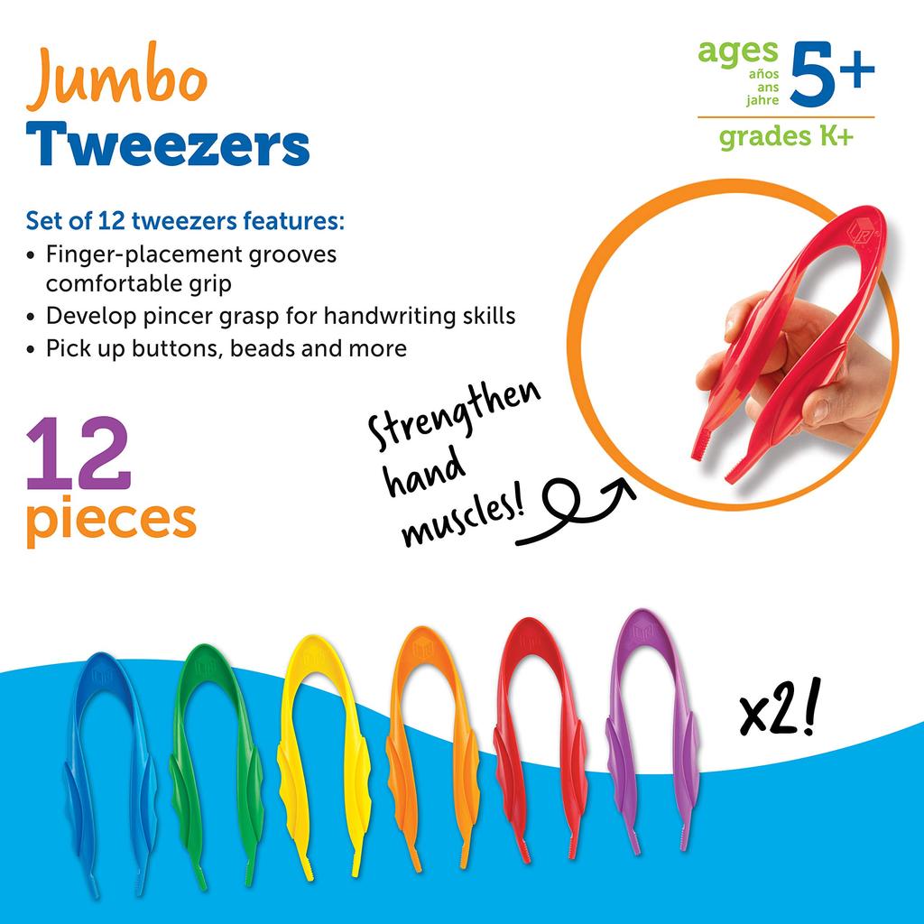 Learning Resources Jumbo Tweezers Set of 12 (LER 1963)