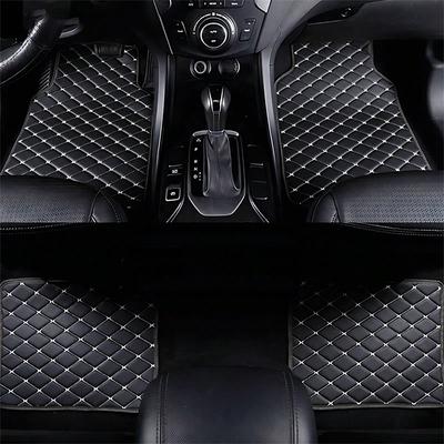 4Pcs Universal Car Mats for RHD Vehicles - PVC Leather Quilted Waterproof Non-Slip All-Season Easy Clean Fits Sedans/SUVs/Trucks
