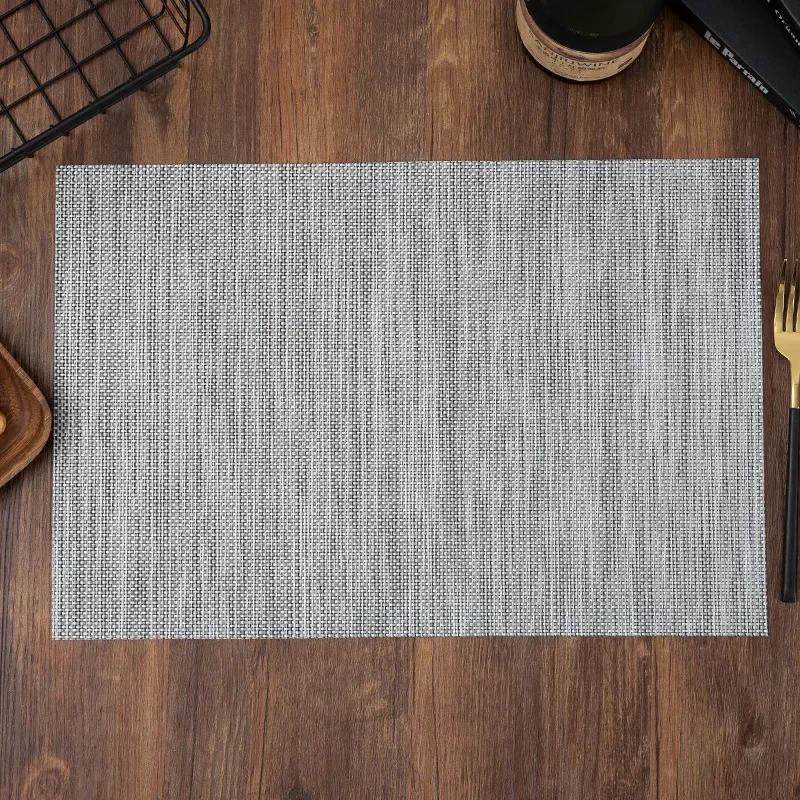 Place Mats Washable Easy To Clean Vinyl Dining Table Pads Durable PVC Weave Table Mats for Camp Party Hotel Home Decor