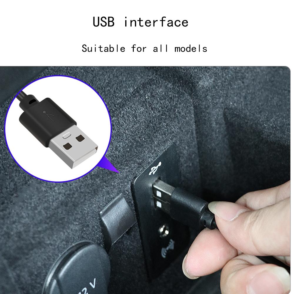 Car Door Bowl Decoration Light Auto Interior Car Atmosphere Light  LED Refitted Lighting USB Decorative Lights RGB Light