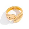 Fashion Bracelet Metal Glossy Leaf Spring Bracelet, Personalized Irregular Pleated Wing Bracelet