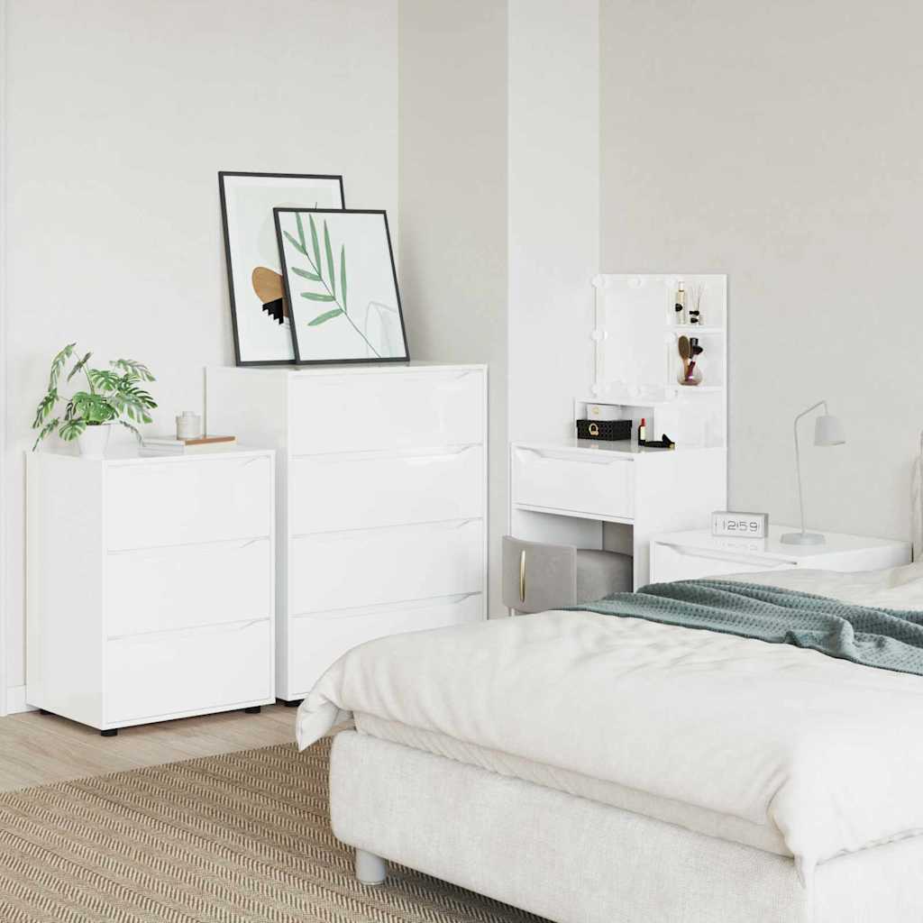Storage Cabinet Glossy White 60 x 48 x 81 cm