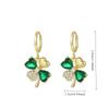 Green four-leaf clover earrings summer light luxury high-end temperament new trendy ear buckle earrings