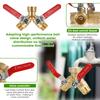 Hose Splitter 2 Way Brass Garden Hose Splitter with Long Handle Outdoor Full Flow Hose Splitter Connector,Y Valve 3/4 Inch GHT