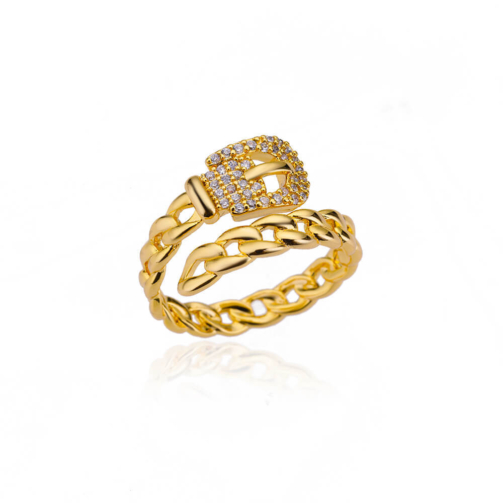 New Niche Light Luxury Micro-inlaid Zircon Open Ring Female Cold Wind Ring Jewelry