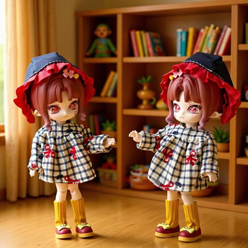 

8-Point BJD Doll Clothes for 11-17cm Dolls, 12-Point OB11 Animal Character Bangni Rabbit A Si Body Outfit Set. Clothes Only, No Doll
