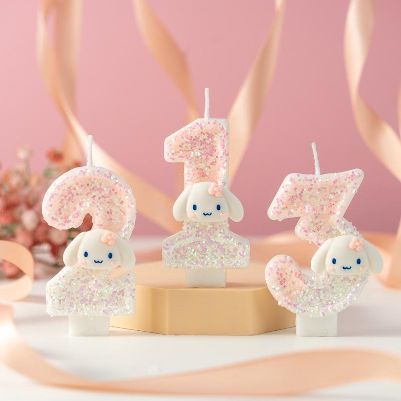 Creative Cute Cartoon Rabbit Number Birthday Candle Cake Decoration Party Dessert