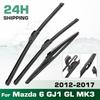 For Mazda6 Mazda 6 GJ1 GL MK3 2012-2017 2013 Wiper Front & Rear Wiper Blades Windshield Windscreen Window Brushes 24"+18"+12