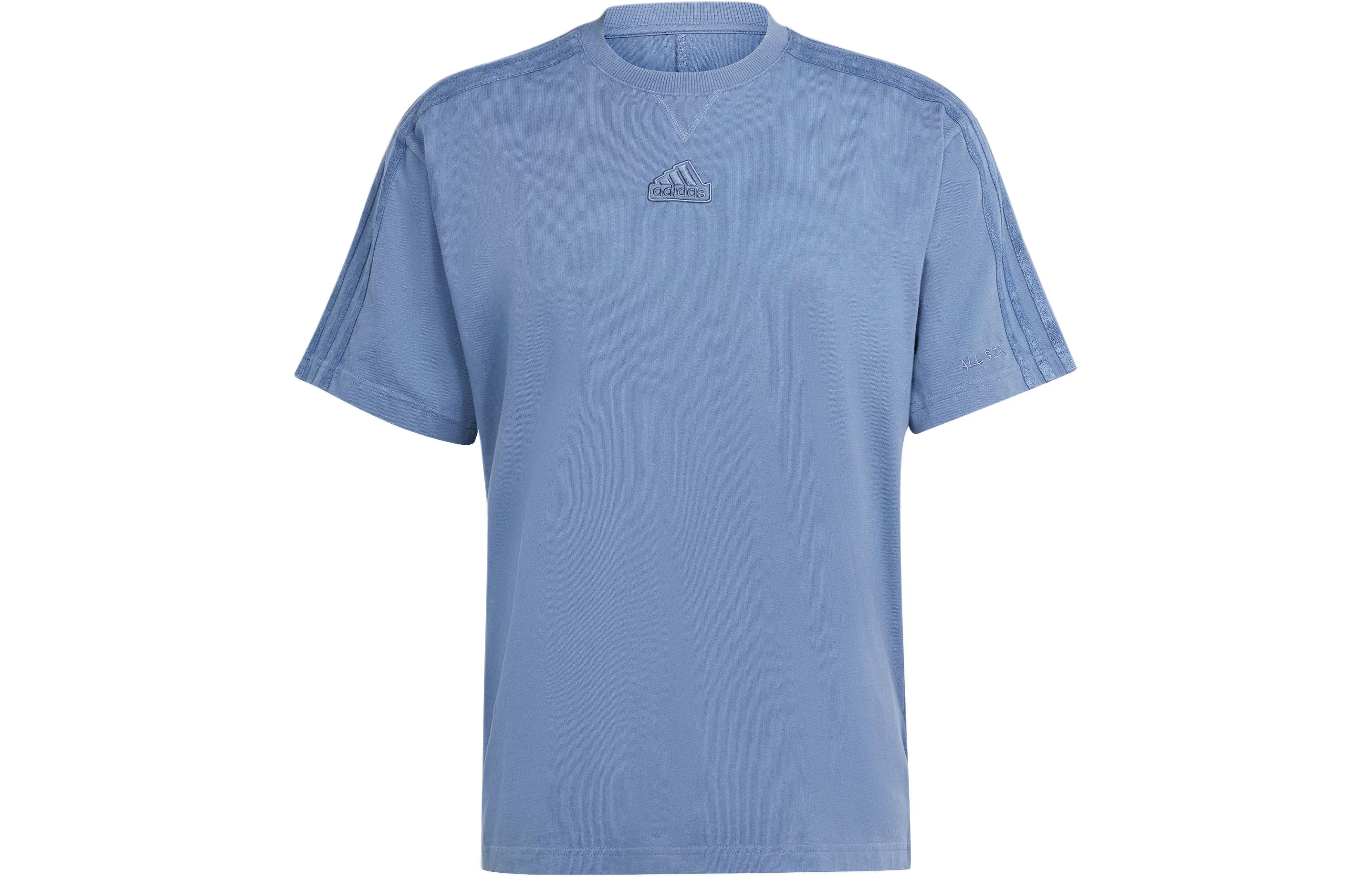 Adidas T Shirts Men s Ink Blue Crew Neck Moderate Straight Fit IR5199 XXL