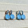 Boucles d'oreilles Nudo 10,6 mm Incrustées de Turquoise Zircon Pour Femmes Topaze Bleue Pendantes Carrées en Cristal Boucle d'oreille Bijoux de Mode Cadeau