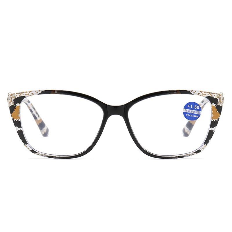 Retro Anti-blue Reading Glasses Leopard Patterned Square Frame Presbyopia Eyeglasses Blocking Blue Light Eyewear +1.0 To +4.0