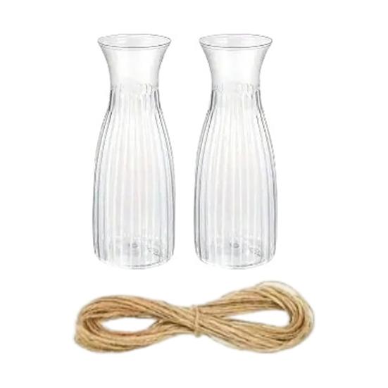 Plastic Clear Bud Vases, Modern Table Centerpiece Flower Vase, Simple Transparent Decorative Vase for Home Dining Table Wedding Flower Arrangement