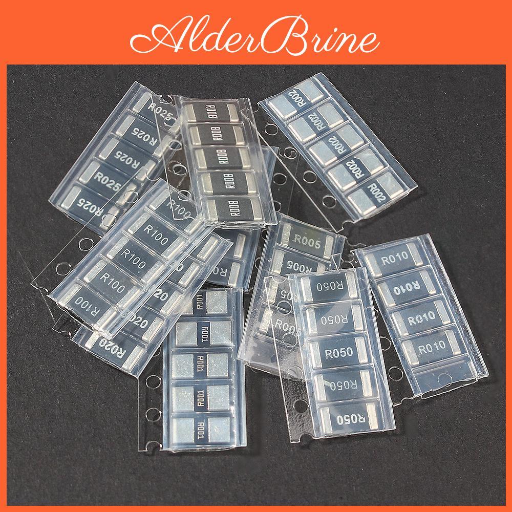50pcs 2512 Resistor Kit Smd Igmopnrq Assorted Kit R001 R002 R005 R008 R010 R015 Lowresistance Resistor Pack 1 Set Of Resistor