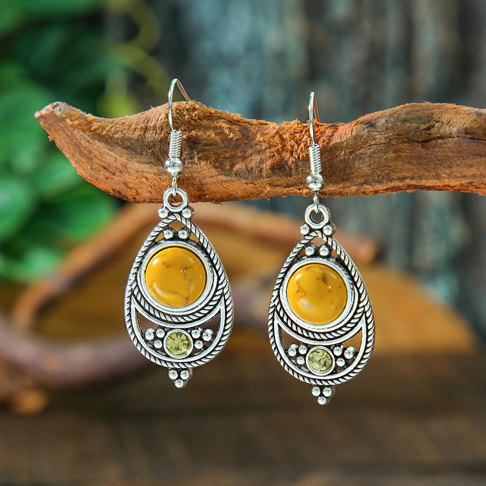 Popular Alloy Diamond Earrings Necklace, Geometric Personality Bohemian Ethnic Style Jewelry Yiwu