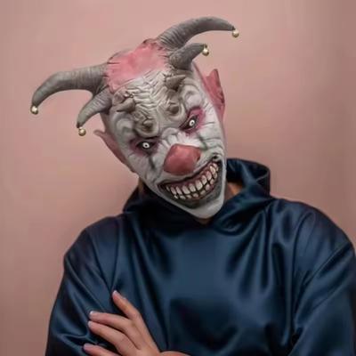 Zvončeková maska Zlý klaun Halloweenska maska Diabol Horor Strašidelná klaunská hlava Latex Joker Dekor Unisex Maškarná párty Cosplay Kostýmová rekvizita