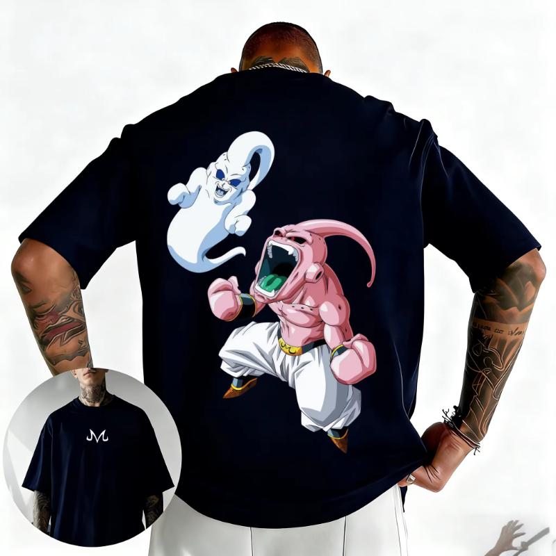 

2026 Summer Dragon Ball Majin Buu Ghost T Shirt Family Matching Outfits Anime Graphic Tees Men Women Kids Casual Streetwear Tops S