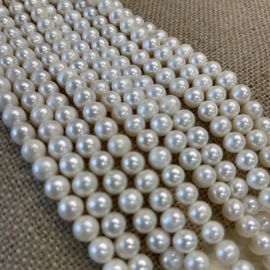 White Nearround Pearl 8-9mm For Jewelry Making DIY Earrings Bracelets Necklaces Accessories