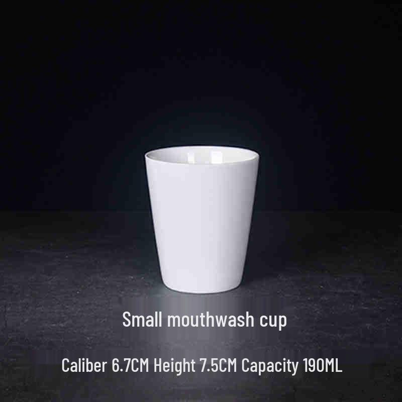 Pure White Ceramic Hotel Mouthwash Cup for Commercial and Restaurant Use