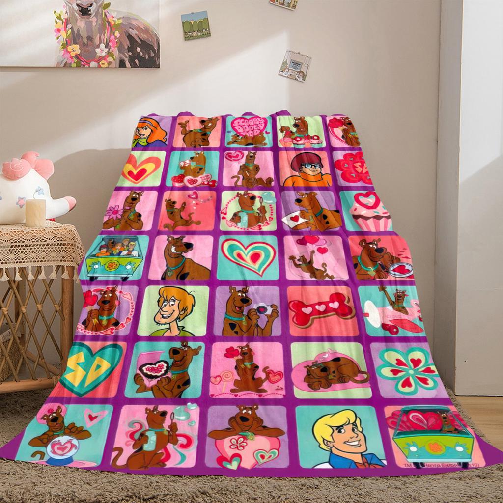 Halloween fantasy comedy adventure cartoon movie Scooby-Doo blanket soft home furnishing nap decoration four seasons warm Sherpa blanket U12