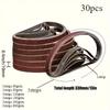 30pcs Aluminum Oxide Sanding Belts, Various Grit Sizes 60/80/120/180/240/600 Used for Woodworking and Surface Treatment