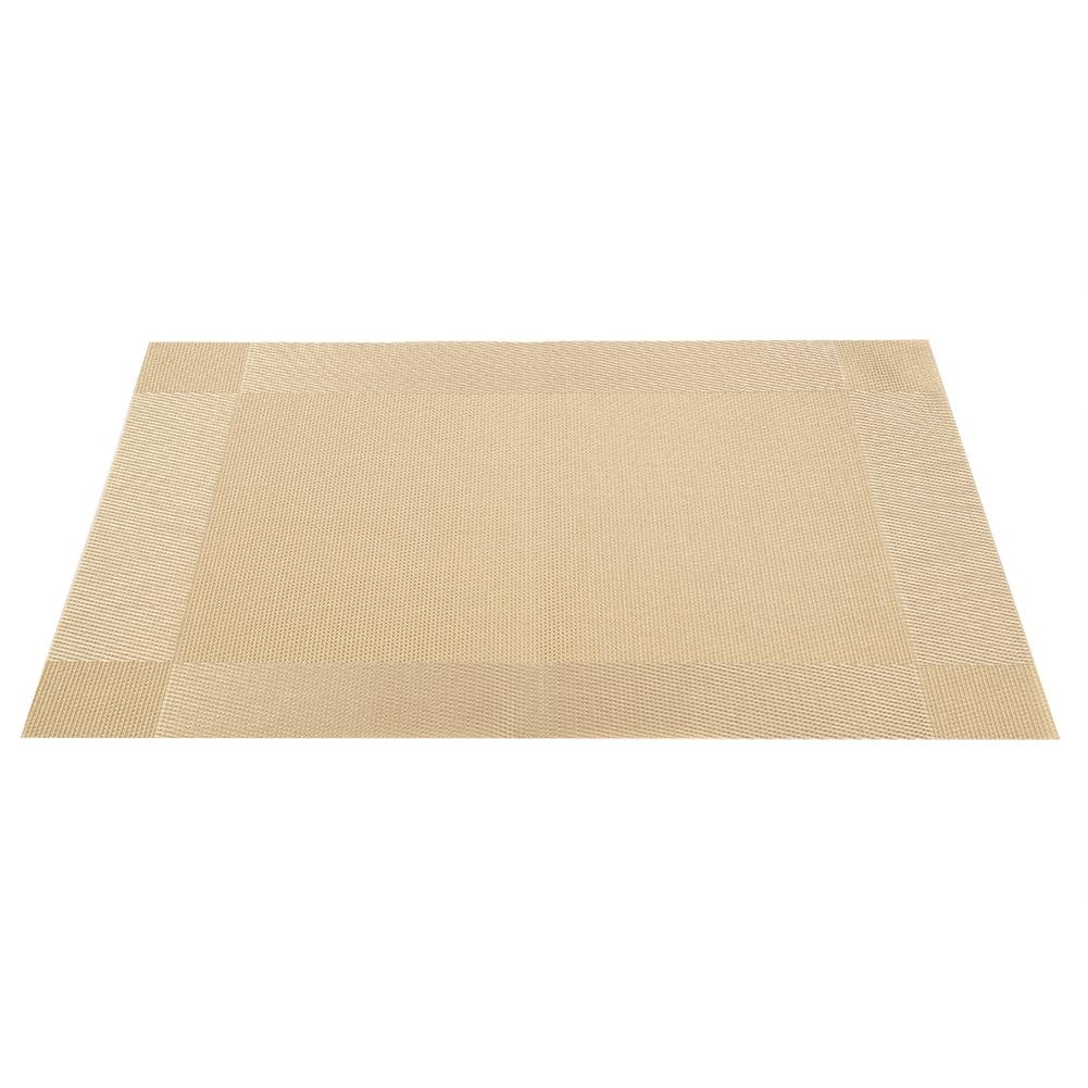 4 Pcs Placemat Fashion PVC Dining Table Mat Plate Pads Coasters Table Cloth Pad(Gold)