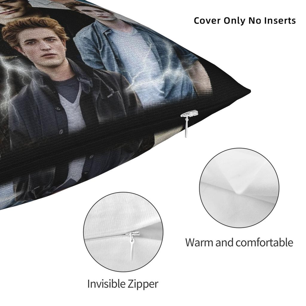Funny Edward Cullen Jacob Twilight Pillow Cover Fashion Pillow Case For Couch Sofa Bedroom Comfy Cushion Cover Gift Idea