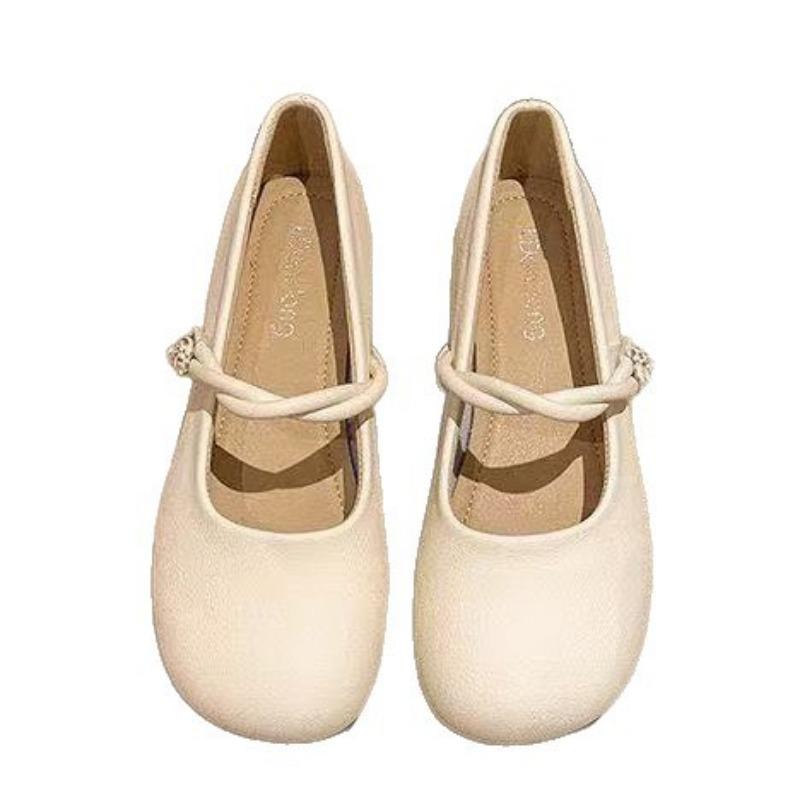 New soft leather one-pedal with skirt gentle wind thick heel single shoes retro Mary Jane women's shoes summer