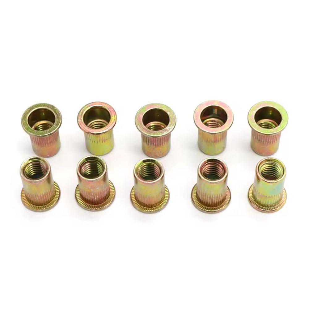 

20/10 pcs Flat Head Rivet Nut Binding Insert Nut M3 M4 M5 M6 M8 M10 M12 Carbon Steel M5