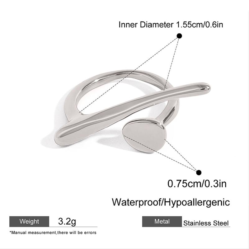 Minimalist Stainless Steel Geometric Irregularity Open Ring For Women 18K Gold-Plated Pvd Trendy Waterproof Jewelry Gift