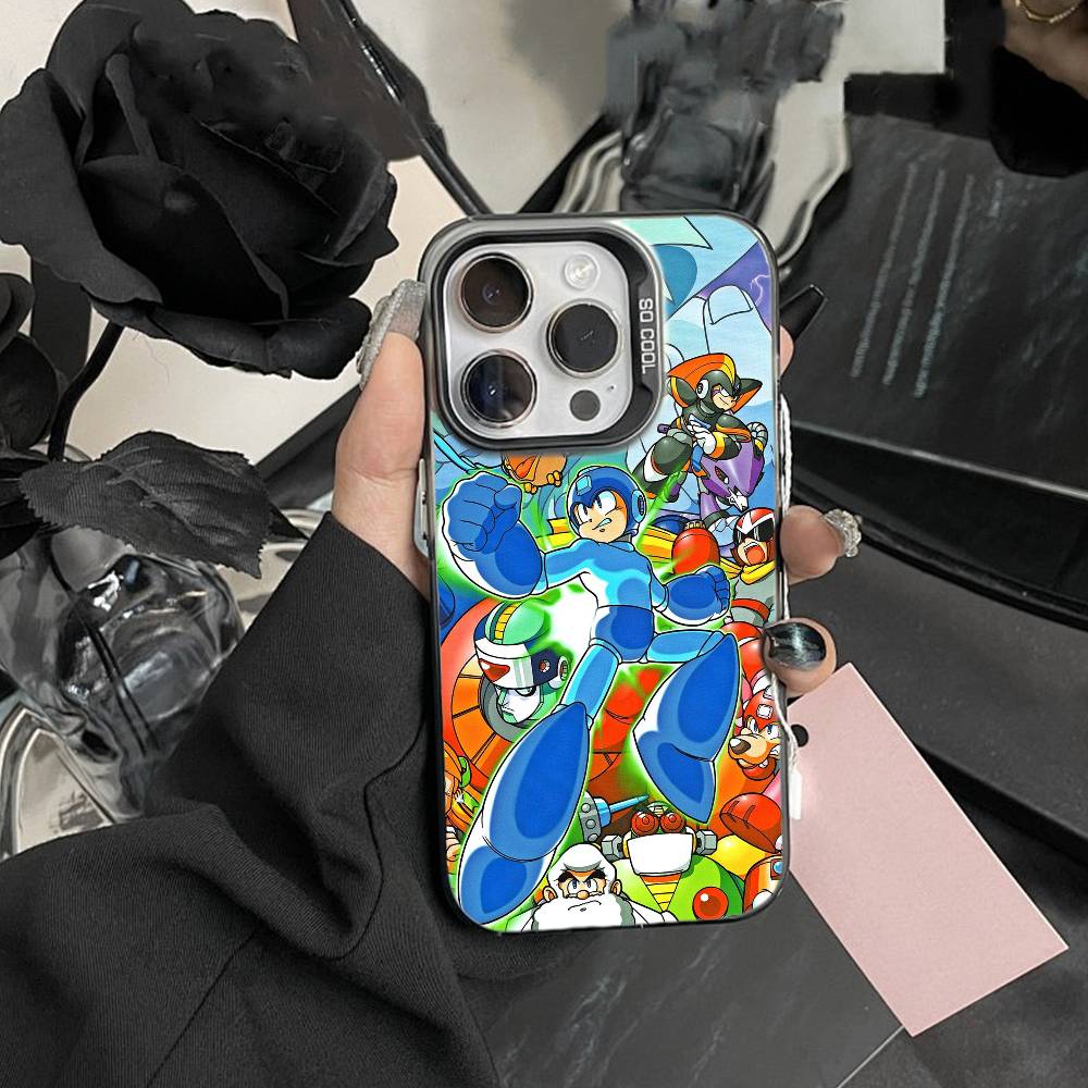 

H-Mega Man Anime Phone Case For iPhone 17,16,15,14,13,12,Pro MAX Black Matte Shockproof Cover iPhone15